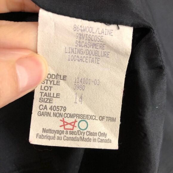 Raffinati LE COLLEZIONI Wool Cashmere Black White‎ Blazer Sz 14 - Picture 8 of 8